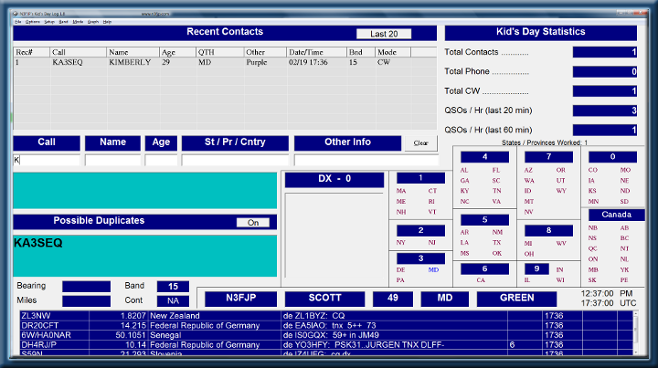 simple ham radio logging software